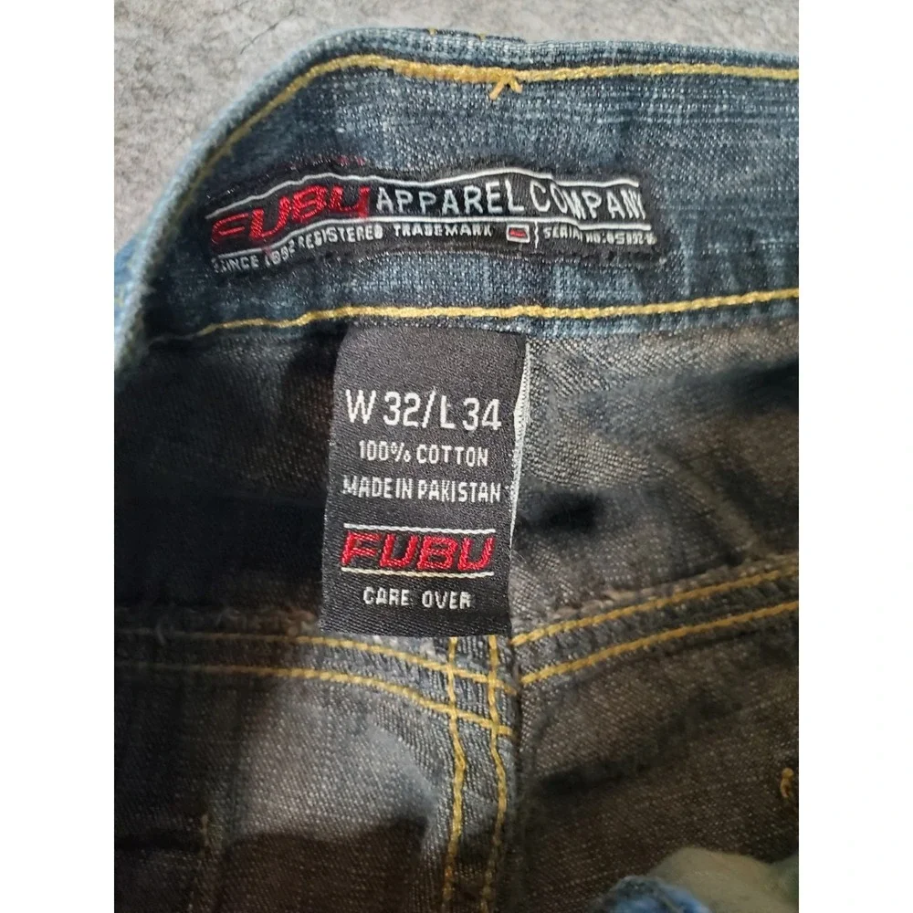 Vintage FUBU Jeans Mens Size 32x34 Blue Denim Skater Y2K Baggy Streetwear